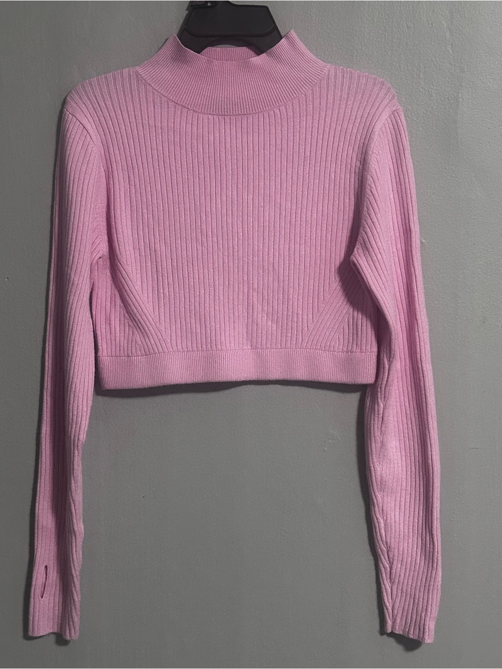 Wild Fable Pink Ribbed Women's cropped Sweater